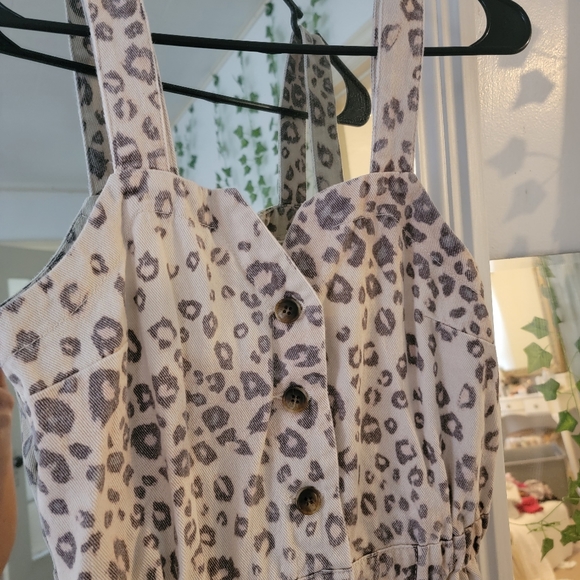 Leopard Print Canvas Overalls - Picture 4 of 4